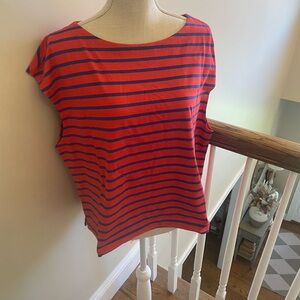 Old Navy Red and Blue Striped Short Sleeve Tee